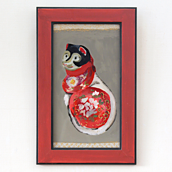 芹沢銈介『ガラス絵 土製の古猫』