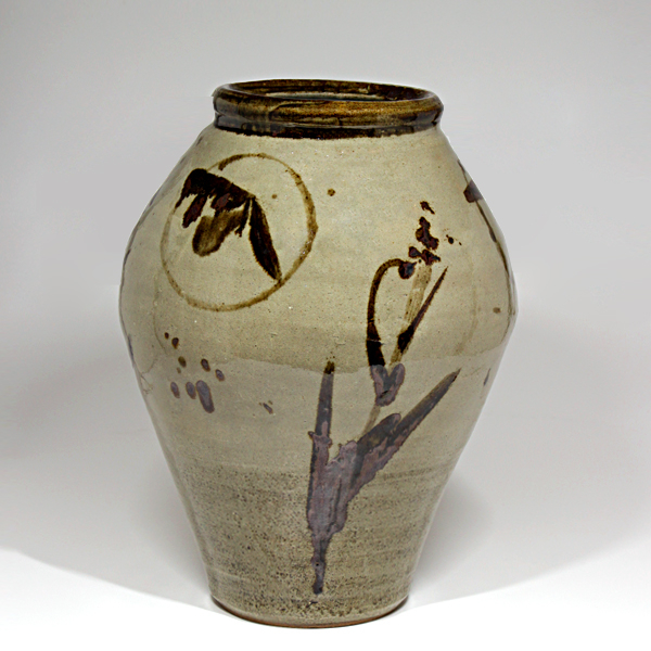 人間国宝 濱田庄司 『地釉鐵絵花瓶』